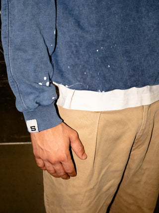 VINTAGE NAVY HANDPAINTED CREWNECK
