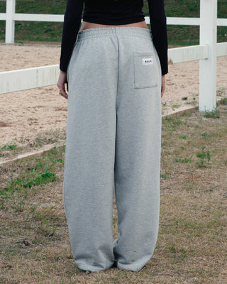 Pantalones grises Salpi Vigore, corte recto, estilo streetwear, vista trasera, cómodo y casual